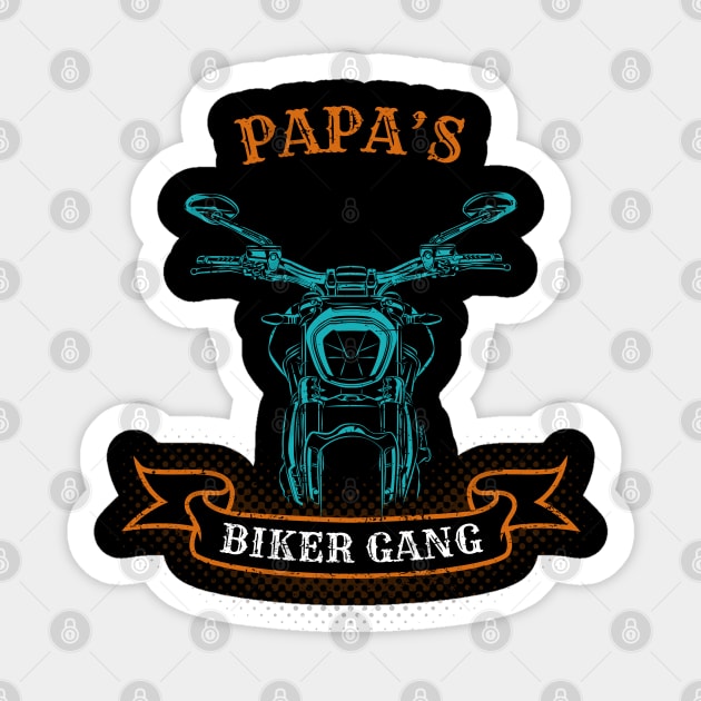 Papa's Biker Gang Father's Day Sticker by DwiRetnoArt99